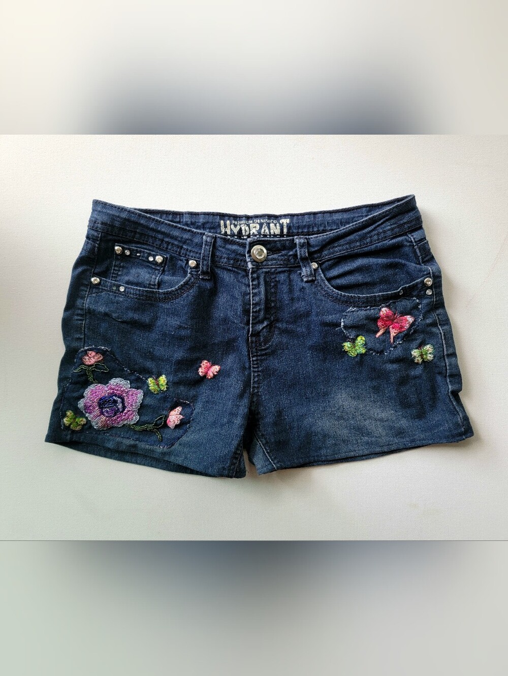 OOAK Hand Beaded and Embroidered Fairycore Shorts Y2k Style